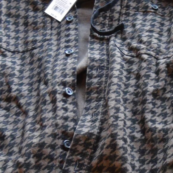 MEN'S Original Use Hoody Jacket Sweater Brown Houndstooth ButtonUp Long Sleeve M - Picture 6 of 16